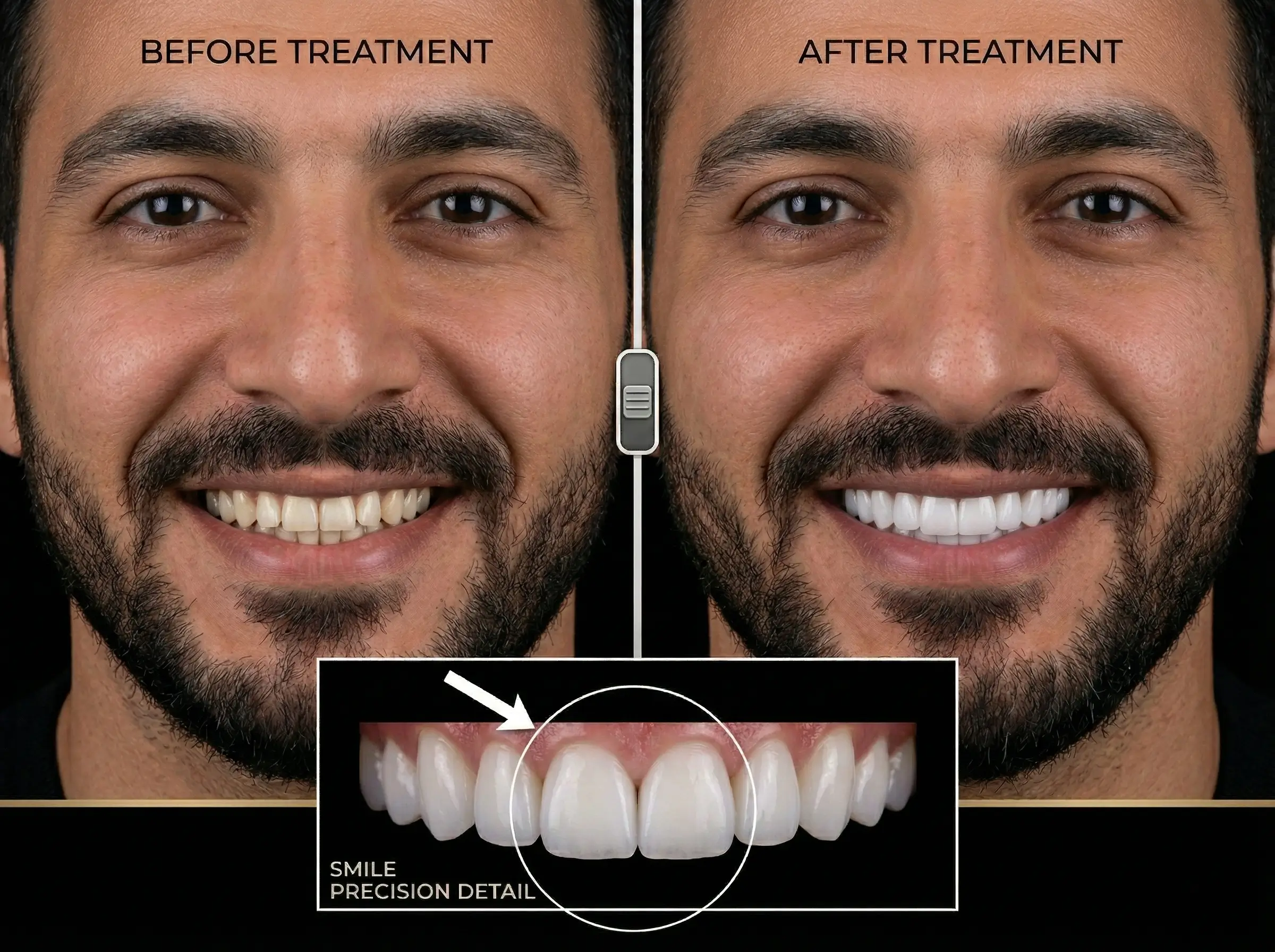 ابتسامة هوليوود - قبل وبعد - عيادة جلو أب